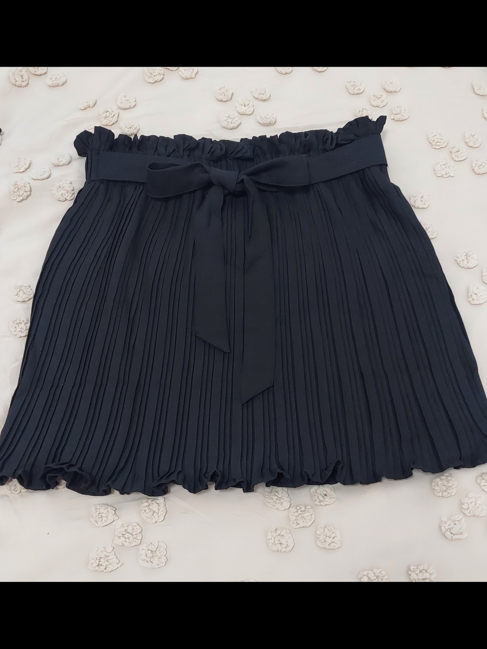 Haute Monde Black Pleated Tie-Waist Skater Skirt